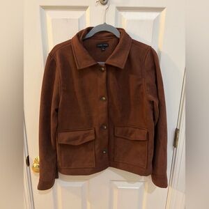 Moa Moa Brown Faux Suede Button-Up Jacket Coat Size L